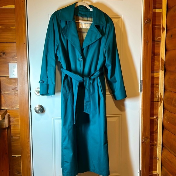 Towne from London fog trench coat color green, size 12 regular - Picture 2 of 11